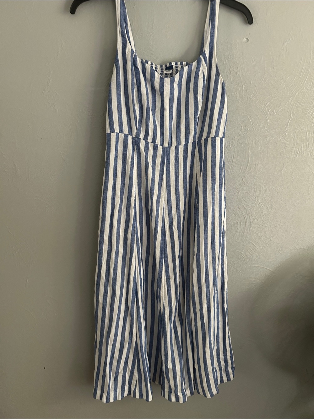Old Navy Blue and White Vertical Stripe Midi Skirt